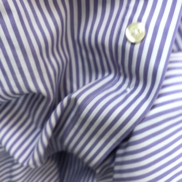 Brooks Brothers Mens Dress Shirt Size XXL 18.5 Neck Non Iron Striped Purple - Picture 12 of 16